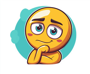 Thoughtful smile emoticon