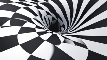 Mind-bending optical illusion of interlocking shapes and swirling patterns, creating an abstract maze of hypnotic visual distortion