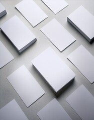 Blank business cards arranged on a textured surface ready for printing or customization, mockup