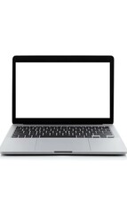 a laptop with a blank screen