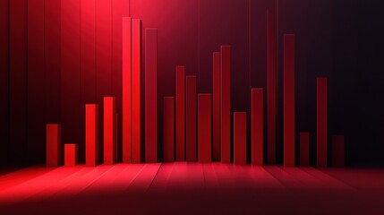 A striking red bar graph illustrating a significant decline, symbolizing financial loss or reduced performance in a clear visual format.