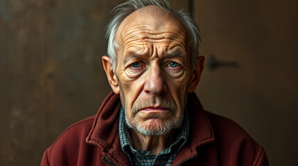 Obraz premium unhappy old man frowning