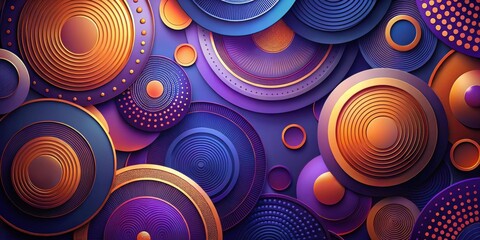 Abstract Colorful Concentric Circles Design Featuring Layered Geometric Shapes and Vibrant Hues