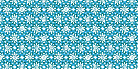 Abstract Cross Pattern generative computational art illustration. Victorian Abstract Batik Seamless Pattern. Background with interlocking circles, color. A retro style background with geometric motifs