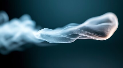 Fototapeta premium Ethereal Swirling Smoke in Blue Background with Soft Gradients for Abstract Visual Art and Design