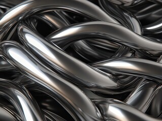 Liquid metal transforming into biomechanical tendrils, forming a surreal sci-fi abstract vision of synthetic evolution