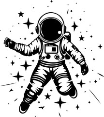 Astronaut vector design, space suit and star simple illustration