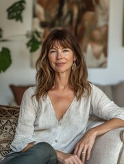 Innovative Designer Posing in a Earthy, Modern Interior