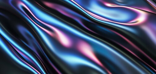 Obraz premium Sci-fi abstract vision of shifting metallic surfaces reflecting holographic patterns, forming an ethereal futuristic illusion