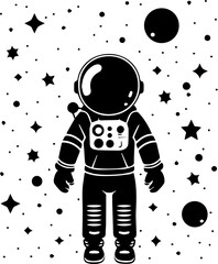 Astronaut vector design, space suit and star simple illustration