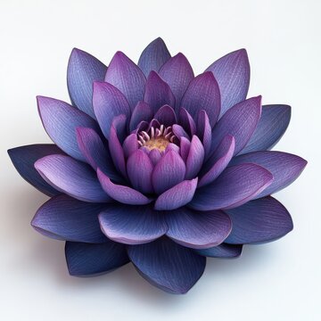 Fototapeta Purple and Blue Lotus Flower with Detailed Petals