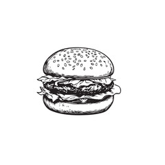 hamburger on white background