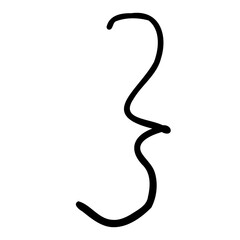 Scribble right brace symbol in hand drawn style. Vector illustration isolated on white background. For typography, font, shop, logo, alphabet, sales, signboard, education, branding, presentation.