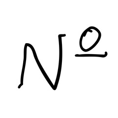 Scribble number symbol in hand drawn style. Vector illustration isolated on white background. For typography, font, shop, logo, alphabet, sales, signboard, education, branding, presentation.