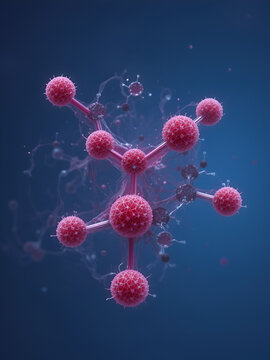 Physostigmine, eserine, C15H21N3O2 molecule. It is cholinesterase inhibitor, toxic parasympathomimetic indole alkaloid. Skeletal chemical formula on the dark blue background