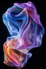 Obraz premium A gentle, fluffy array of luminous neon trails, forming a surreal abstract artwork