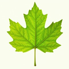 Single, crisp beech leaf, vibrant green, isolated , botany, natural