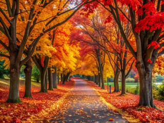 Naklejka premium autumn trees in the park