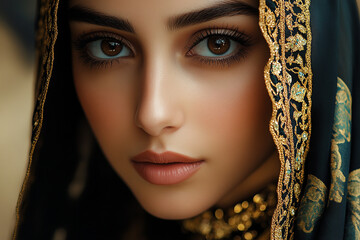 Middle Eastern Arab beauty close-up