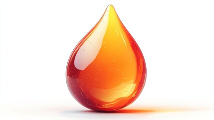 Obraz premium peach colored liquid drop isolated,cartoon