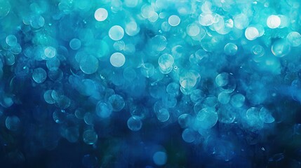 A vibrant, abstract photograph featuring a mesmerizing blend of blue and green hues, adorned with delicate bubbles that float gracefully across the surface, creating a dreamy atmosphere.