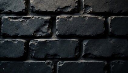 Rough-hewn black brick, subtle variations in tone , brickwork, black brick, architectural detail