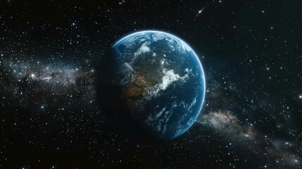 Fototapeta premium Earth surrounded by the Milky Way galaxy with