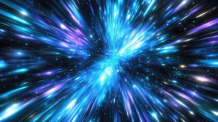 Fototapeta premium Hypervelocity star races through space, exoplanet in pursuit, embodying cosmic energy and motion.