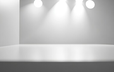Simple and Minimalist Studio Display with Soft Lighting and White Background for Product Photography and Creative Presentations