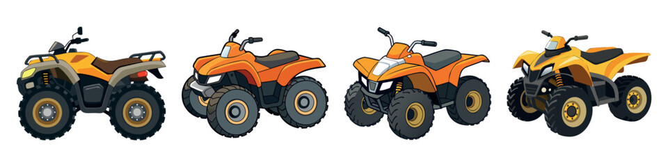 
set of color icons of atvs