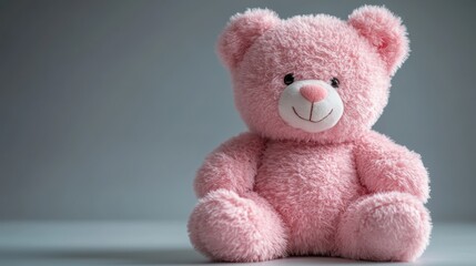 Obraz premium pink teddy bear isolated,studio background