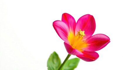 Fototapeta premium A single vibrant bloom, petals unfurled, isolated against a pure white backdrop, image, bright