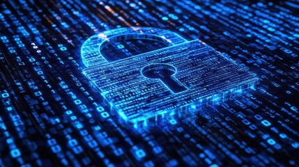 Protecting data and networks online is essential. This image shows a blue background with fast internet speeds and binary code, representing the complex world of cybersecurity.