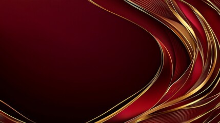 Elegant Abstract Background with Flowing Curves in Rich Red and Gold Tones for Creative Projects