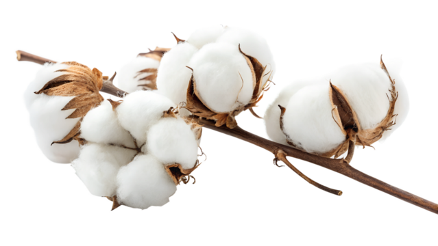 cotton plant isolated on white background