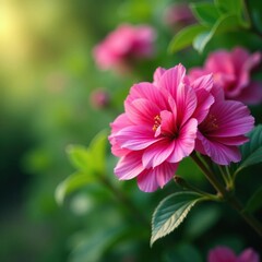 Obraz premium Aromatic blooms soften the air around a Louisiana bush, pink, bush