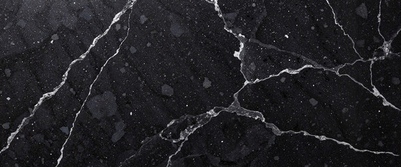 Polished black granite surface with crisp outlines, elegant design