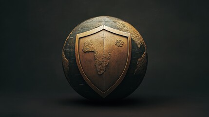A globe with the shape of an open shield on it, representing global security and protection against digital burglars.