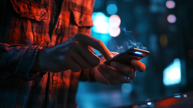 Professional man making NFC payment transaction through smartphone app online shopping mobile banking contactless technology