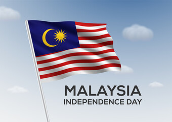 Malaysia Independence Day with blue sky vector