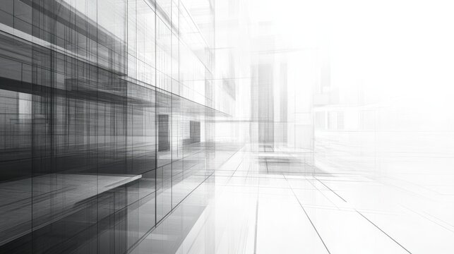 Modern architectural blueprint with digital overlay effect, overlay, building