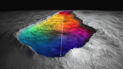 Fototapeta premium Mars' colorful underground lakes scientific discoveries and aerial astrobiology insights