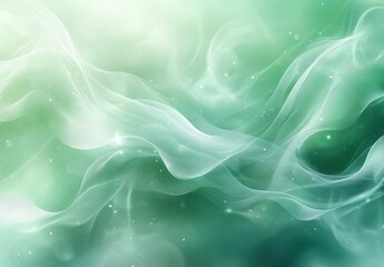 Fototapeta premium Soft Ethereal Waves of Green Tones with Gentle Motion and Subtle Light Effects for Abstract and Modern Backgrounds