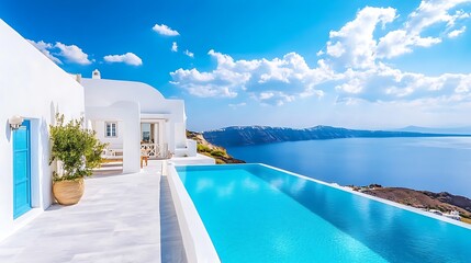 Fototapeta premium a pool overlooking the sea