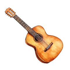 Fototapeta premium Six-string wooden classical guitar vector illustration. Guitar musical instrument isolated on white background.