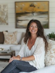 Casual yet Professional Portrait of a Designer in a Cozy Home Interior