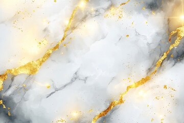 Marble texture background with golden veins, white and gray marble pattern for interior design of the living room or kitchen wall surface. High-quality vector illustration. 