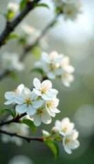 Fototapeta premium White fragrant flowers on Ligustrum Chinensis tree branches, blossoms, spring, blossoming