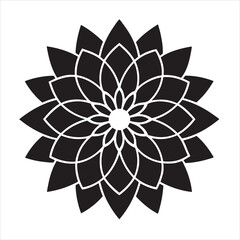  black and white mandala design vector art illustration