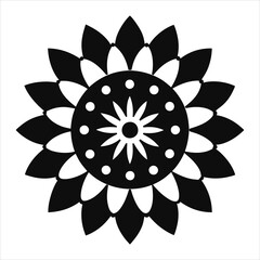  black and white mandala design vector art illustration